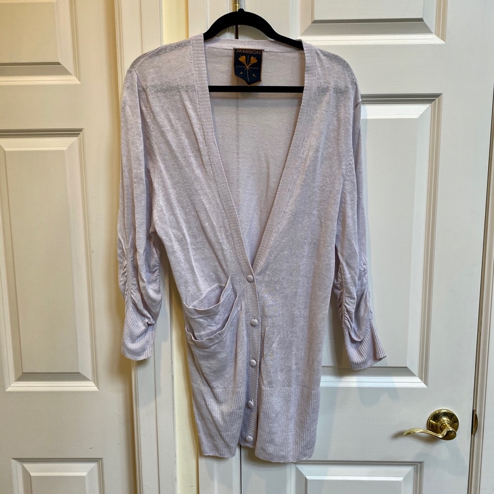 Jamison Light Grey Sheer Long Cardigan